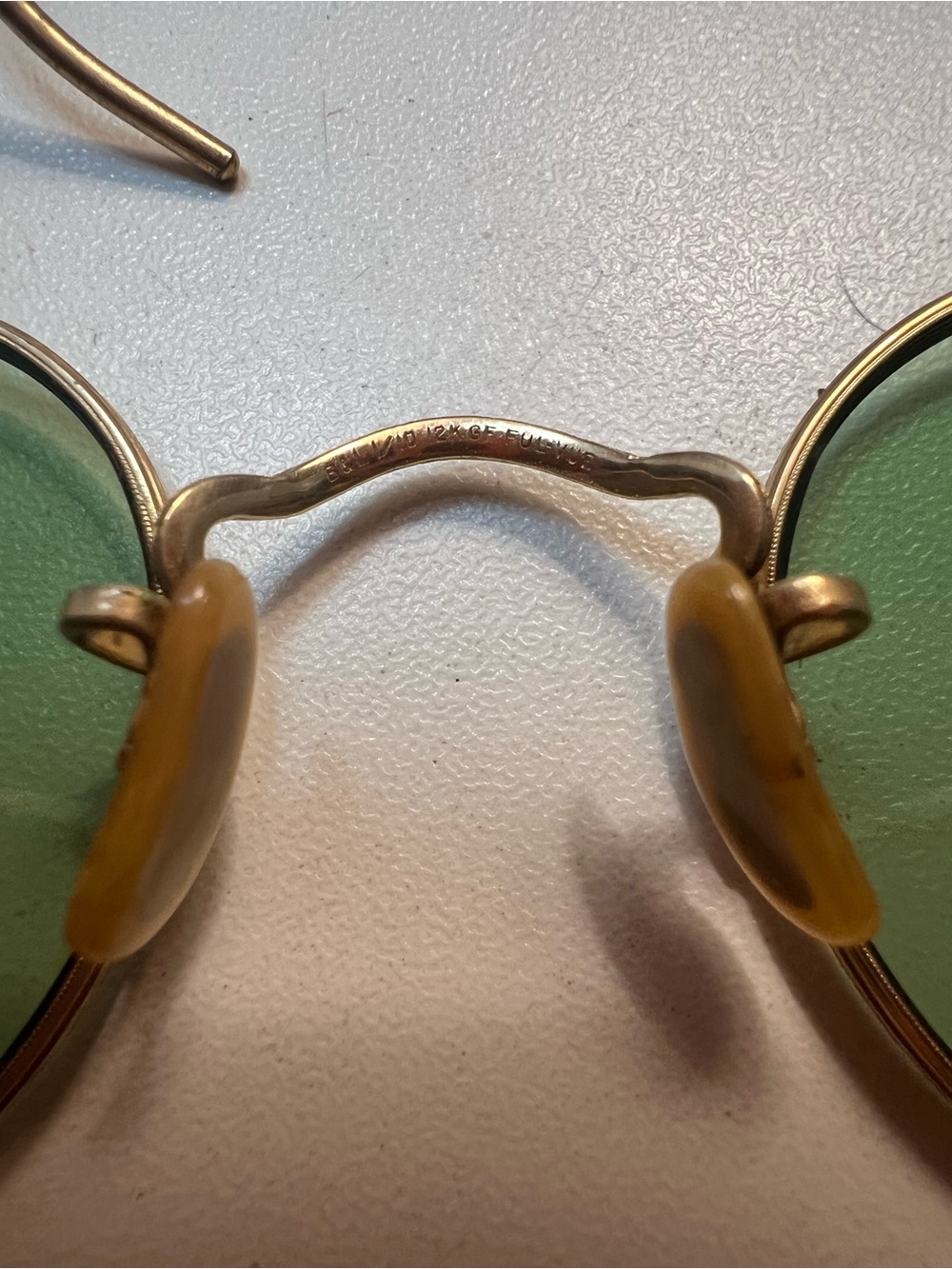 B&L Vintage Ful Vue Round Gold Frame Eyeglasses with Green & Light Tint - Picture 8 of 8